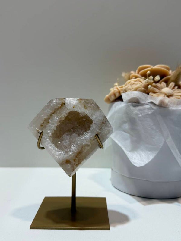 Agaat Diamant op Standaard - 0,390 Kilogr.