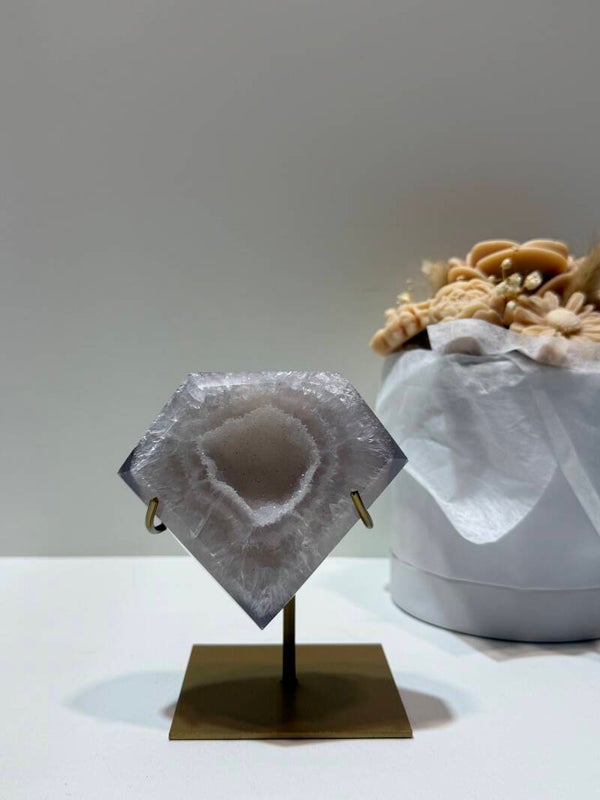 Agaat Diamant op Standaard - 0,490 Kilogr.