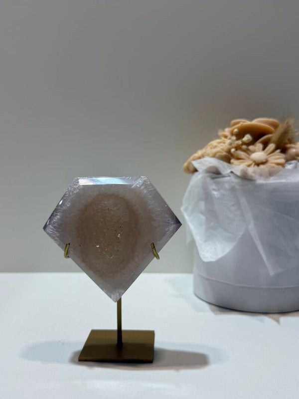 Agaat Diamant op Standaard - 0,352 Kilogr.