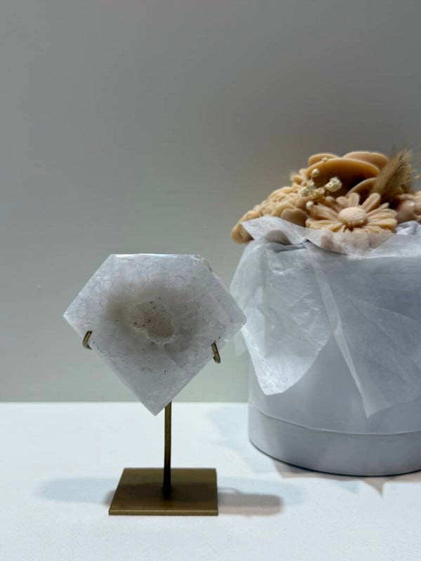 Agaat Diamant op Standaard - 0,276 Kilogr.