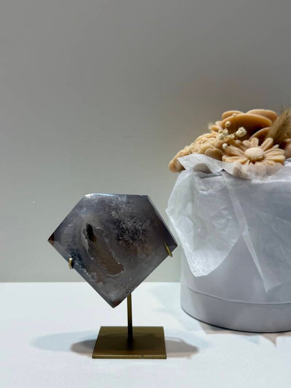Agaat Diamant op Standaard - 0,320 Kilogr.