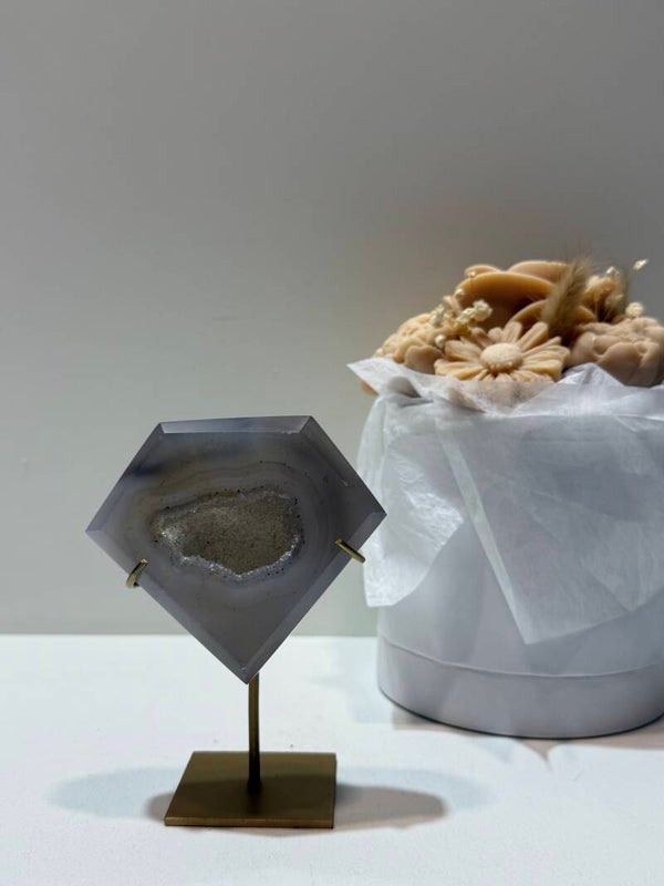 Agaat Diamant op Standaard - 0,260 Kilogr.