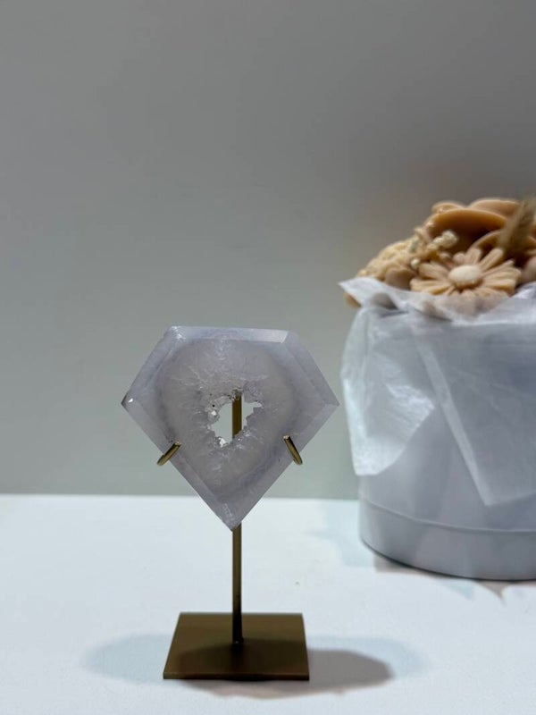 Agaat Diamant op Standaard - 0,214 Kilogr.