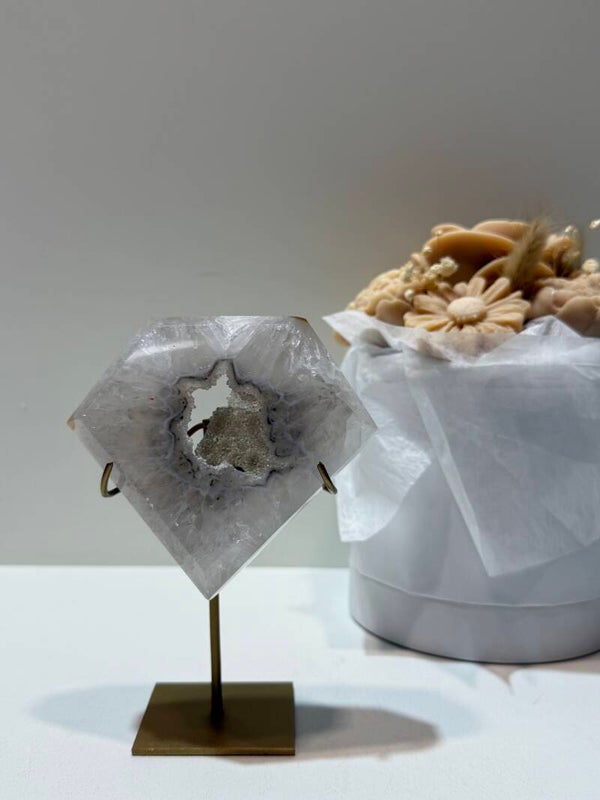 Agaat Diamant op Standaard - 0,292 Kilogr.