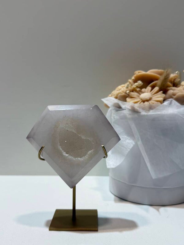 Agaat Diamant op Standaard - 0,352 Kilogr.