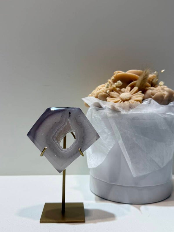 Agaat Diamant op Standaard - 0,248 Kilogr.