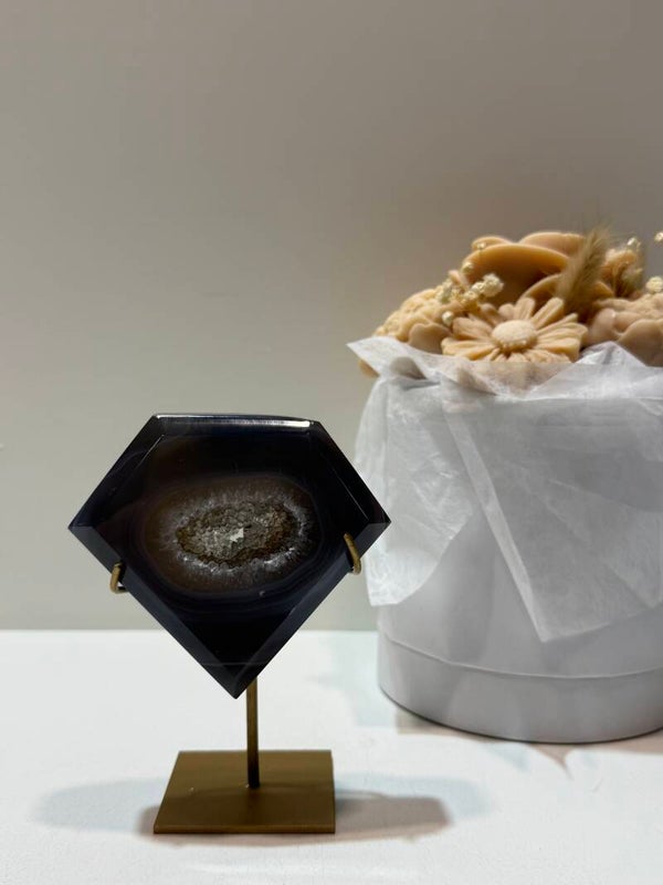 Agaat Diamant op Standaard - 0,282 Kilogr.