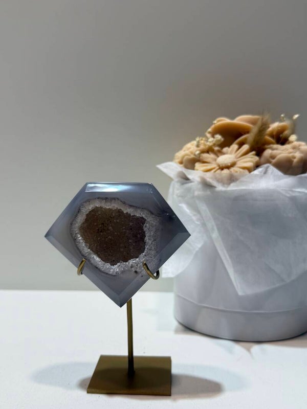 Agaat Diamant op Standaard - 0,278 Kilogr.