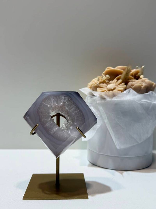Agaat Diamant op Standaard - 0,434 Kilogr.