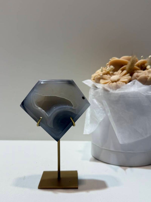 Agaat Diamant op Standaard - 0,308 Kilogr.