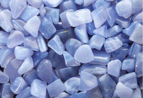 Trommelstenen - Blauwe Chalcedoon Malawi