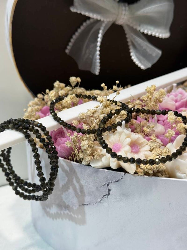 Armband - Goud Obsidiaan - Facet Geslepen - 4mm