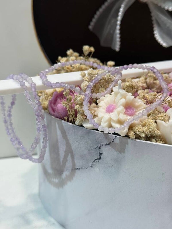 Armband - Lavendel Amethist - Facet geslepen 3mm