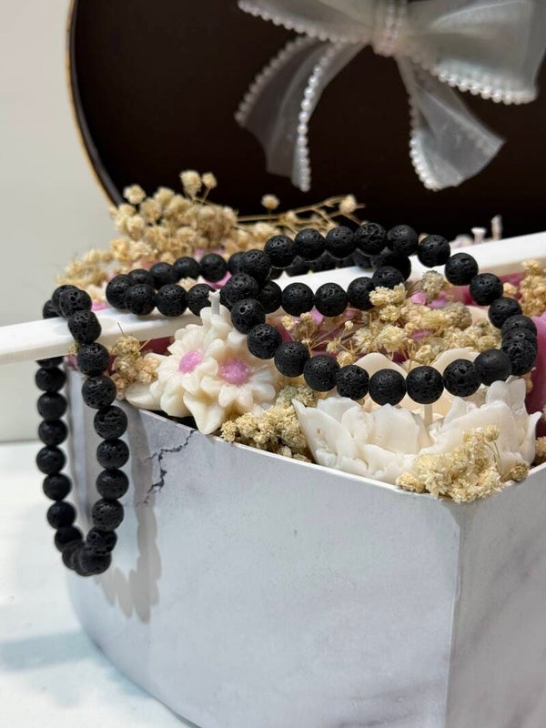 Armband -  Lavasteen - 8mm