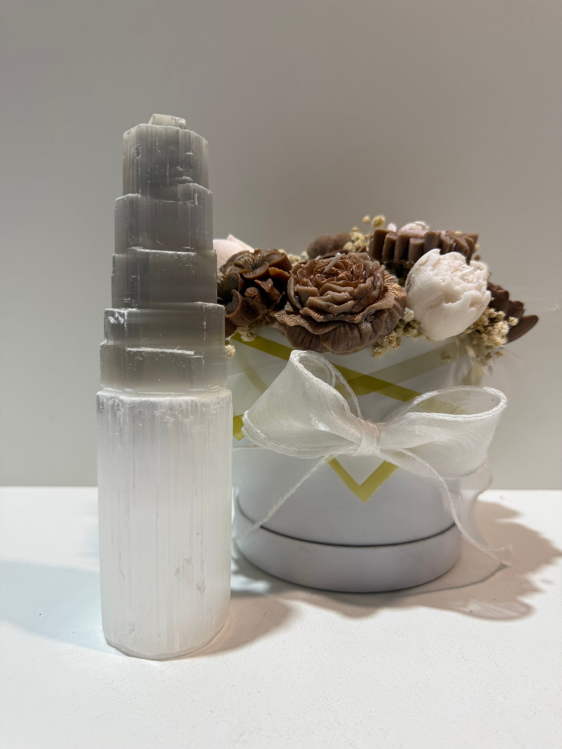 Seleniet (Satin Spar) - Toren - 20CM