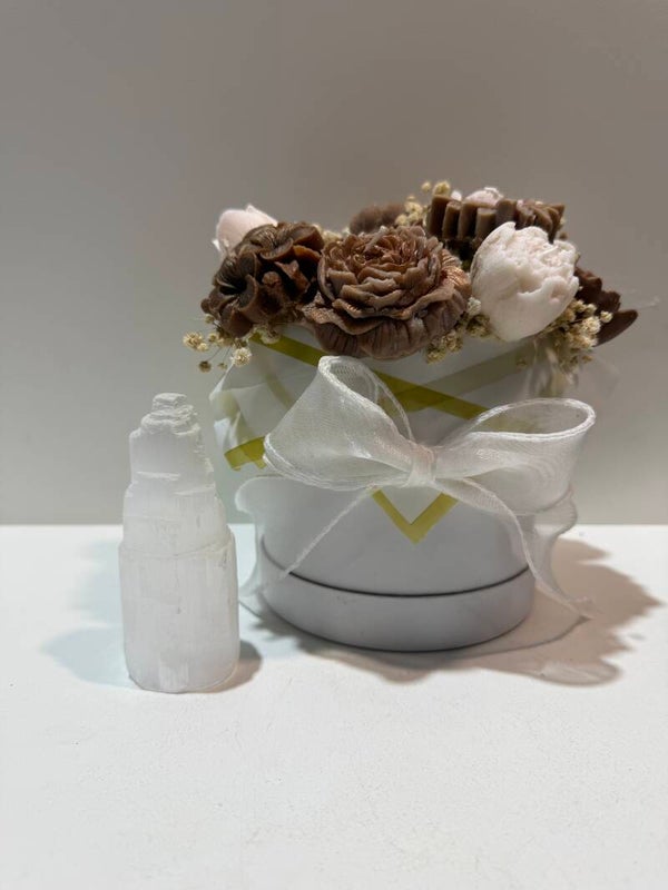 Seleniet (Satin Spar) - Toren - 10CM