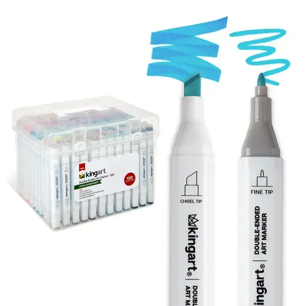 Kingart - PRO dubbelzijdige alcoholmarkers - 120 kleuren