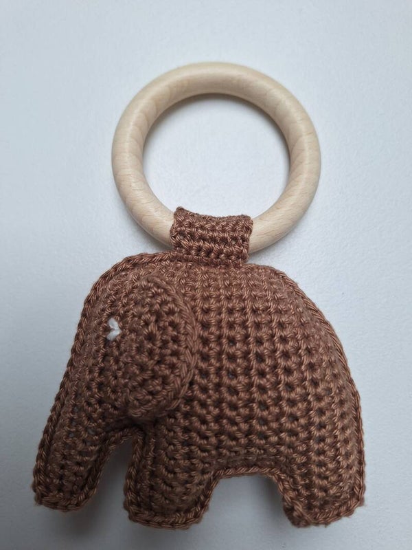 Bijtring olifant middenbruin