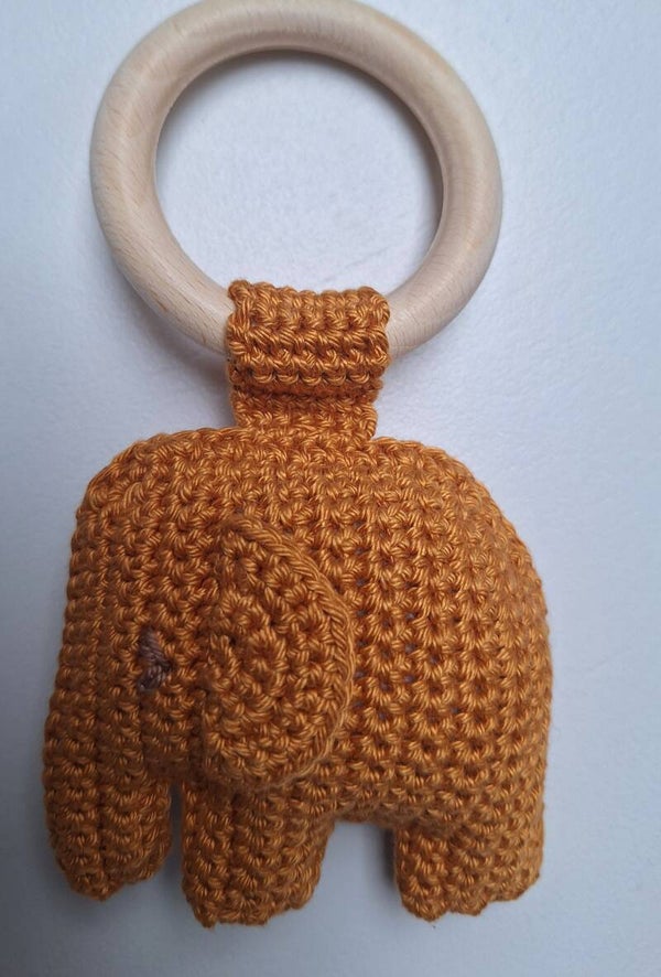 Bijtring olifant oker