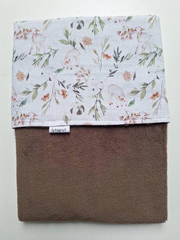 Kinderwagendeken taupe/lammetjes