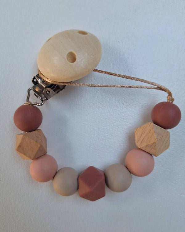 Kralen speenkoord roze