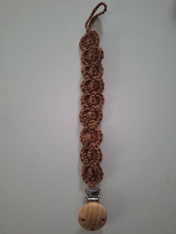 Gehaakt speenkoord donkerbruin