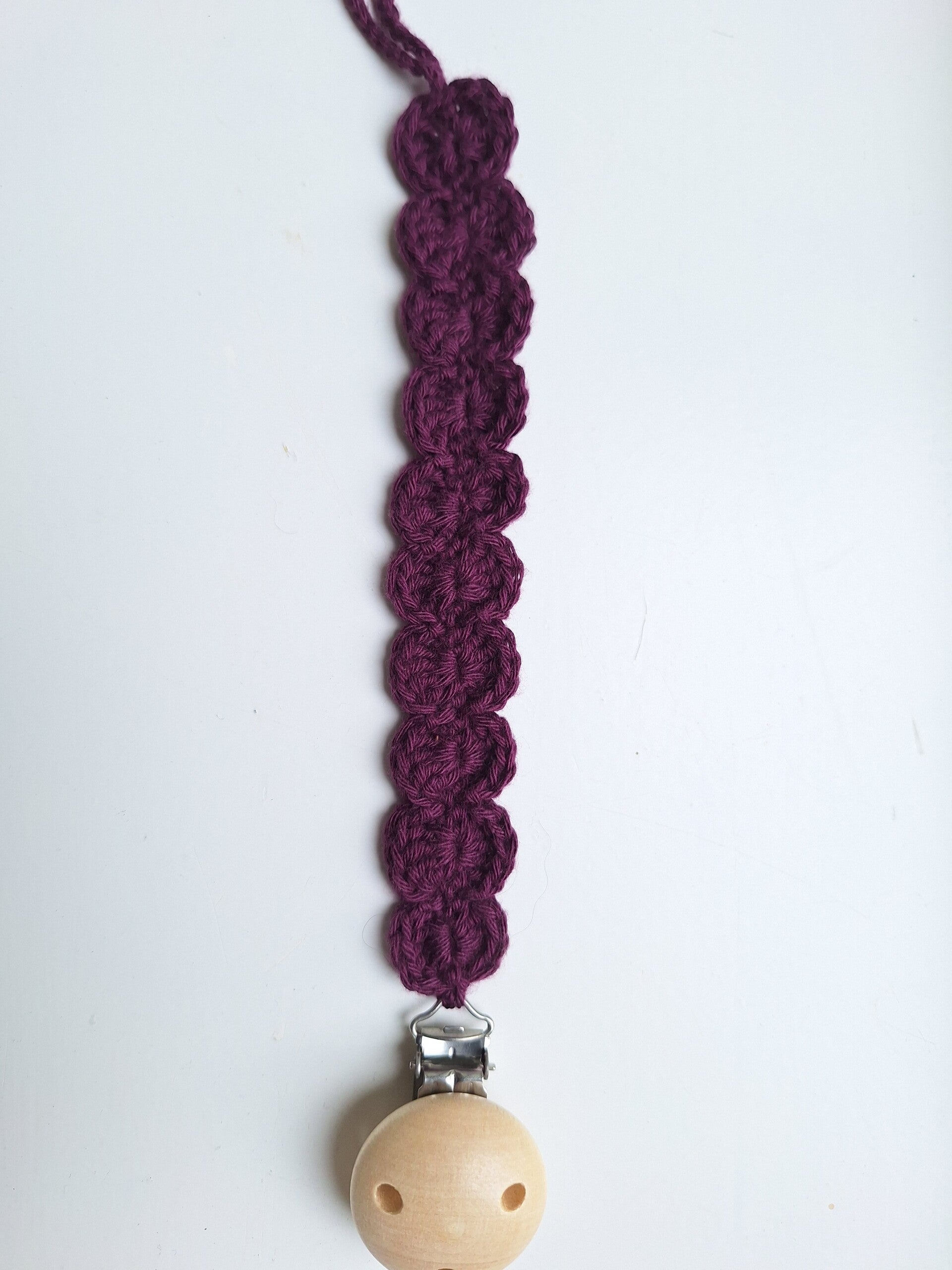 Gehaakt speenkoord paars
