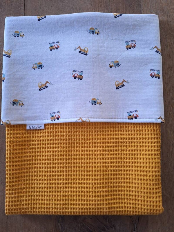 Wiegdeken oker/auto's