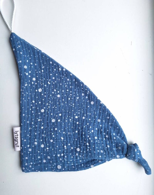 Speendoekje driehoek spetters blauw