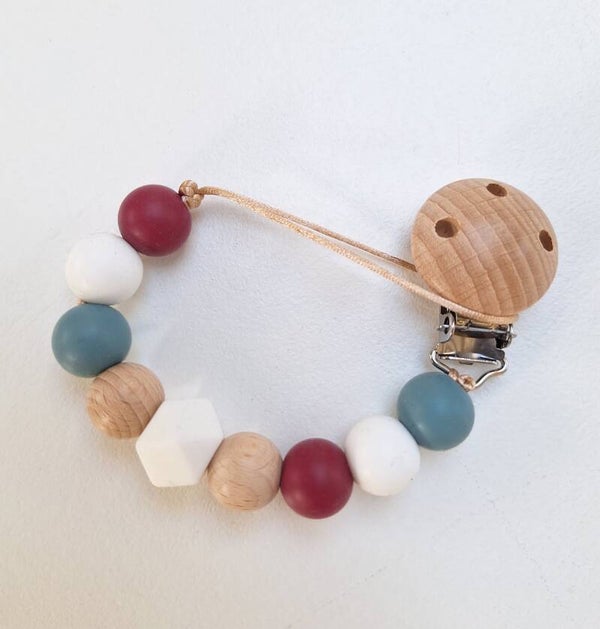 Speenkoord rood/wit/blauw