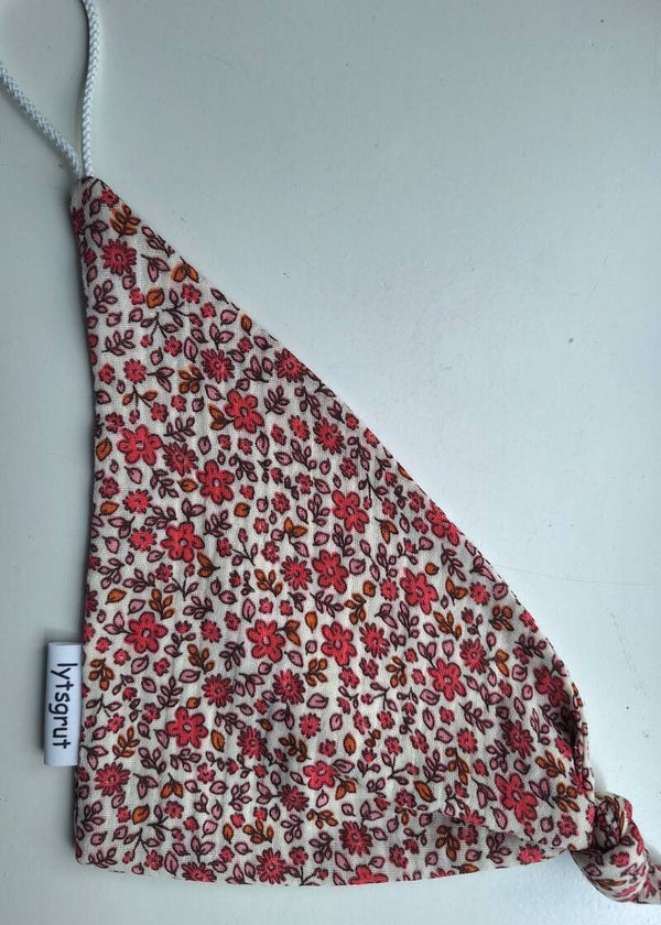 Speendoekje driehoek roze bloemen
