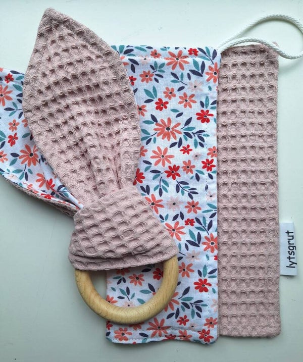 Cadeausetje oudroze/bloemen