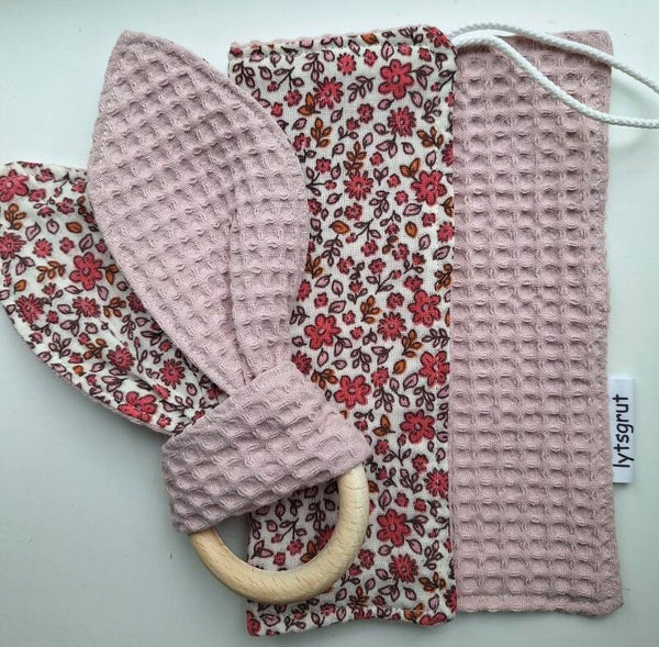 Cadeausetje oudroze/bloemetjes