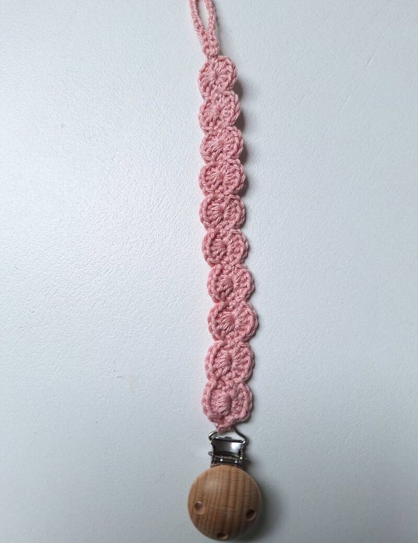 Gehaakt speenkoord roze