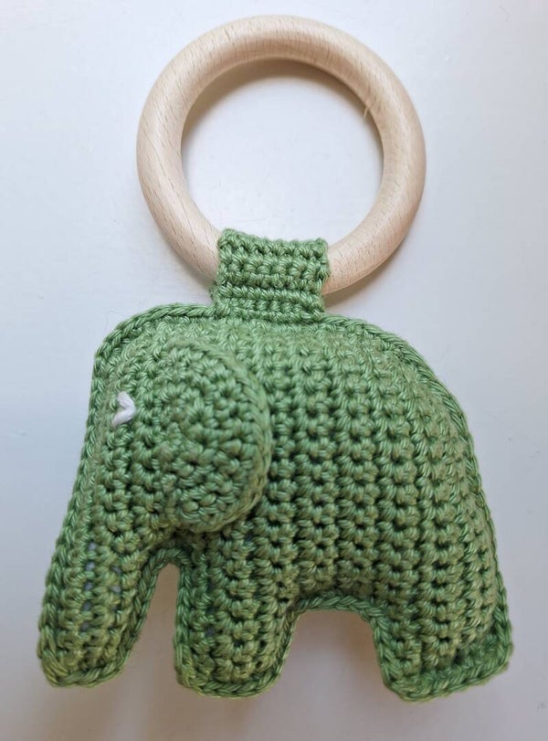 Bijtring olifant groen