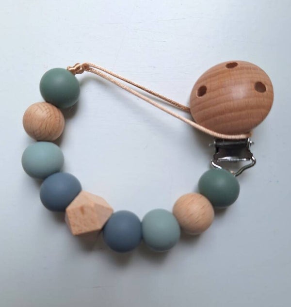 Kralen speenkoord blauw