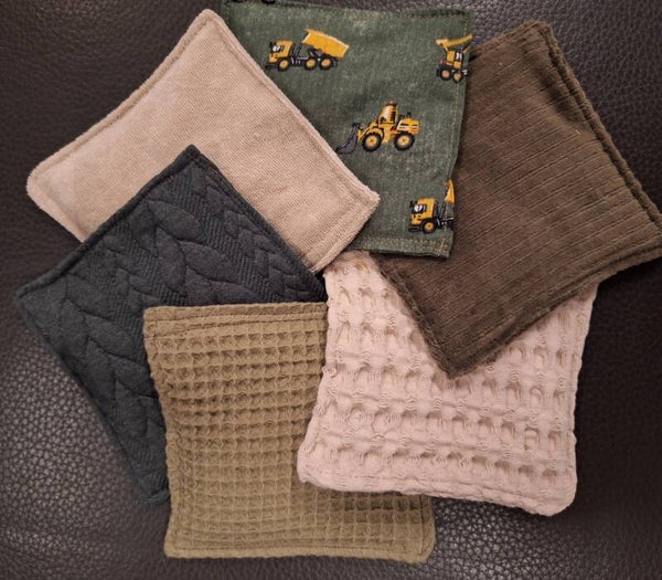 Stoffen pittenzakjes groen, set van 6
