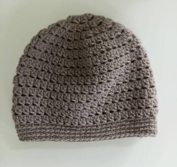 Gehaakt mutsje bruin 0-3 maanden