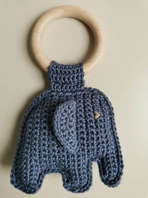 bijtring olifant blauwgrijs