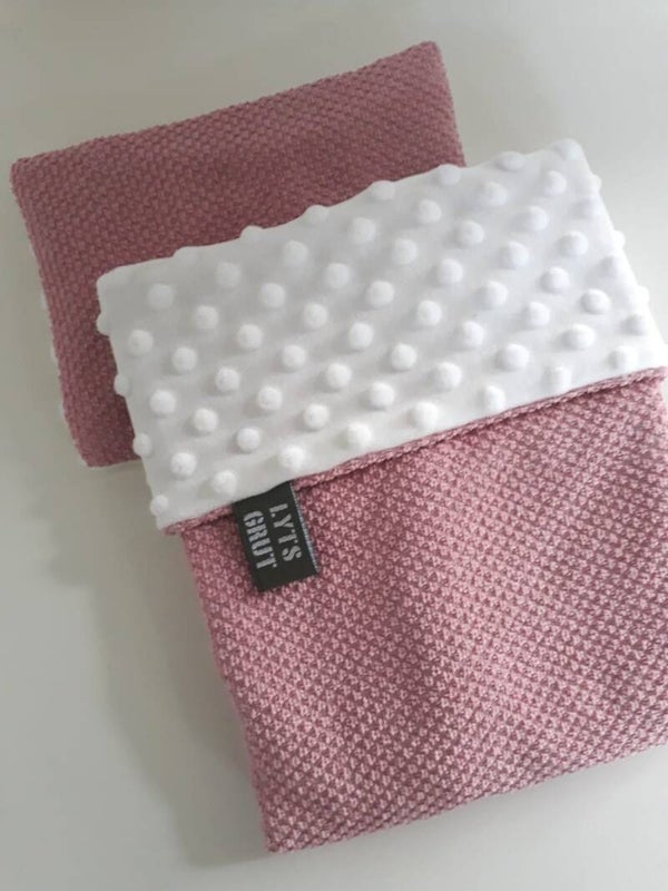Poppendekentje oudroze/fleece