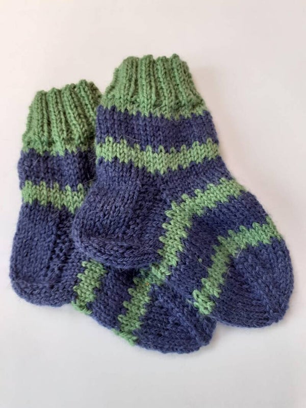 Sokjes 6-12 maanden indigo/groen