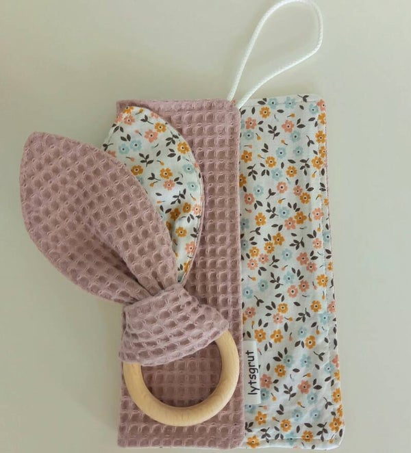 Cadeausetje oudroze/bloemetjes