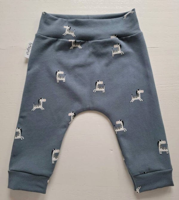 Broekje zebra's indigo, maat 62/68