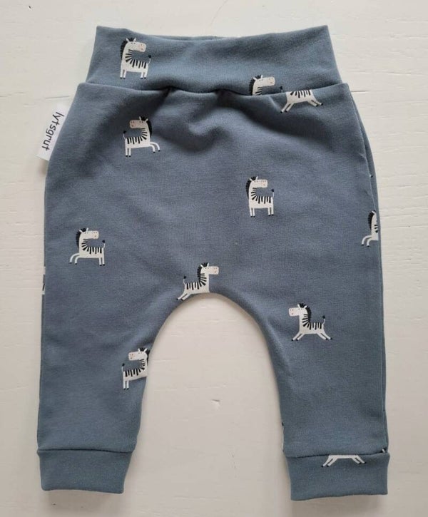 Broekje zebra's indigo, maat 50/56
