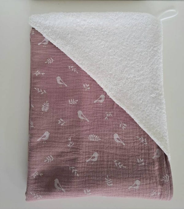 Badcape off white/oudroze