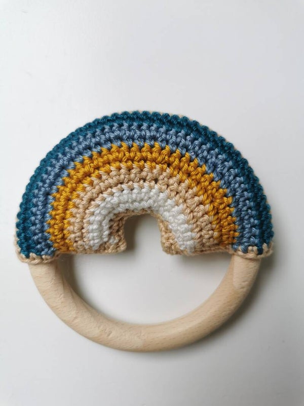 Bijtring regenboog blauw