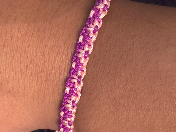 Purple and Light Pink Macrame Design