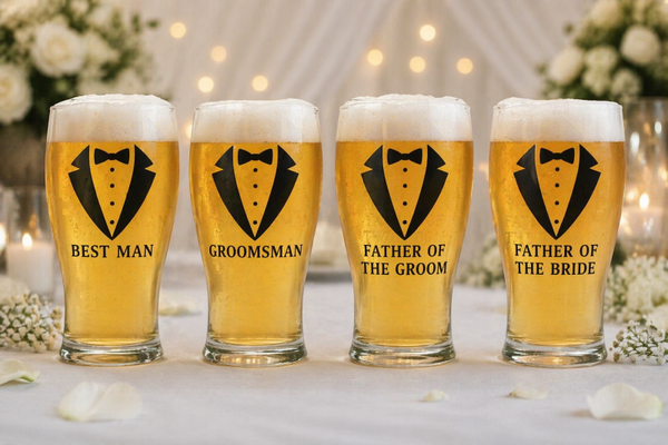 Personalised Wedding Pint Glasses