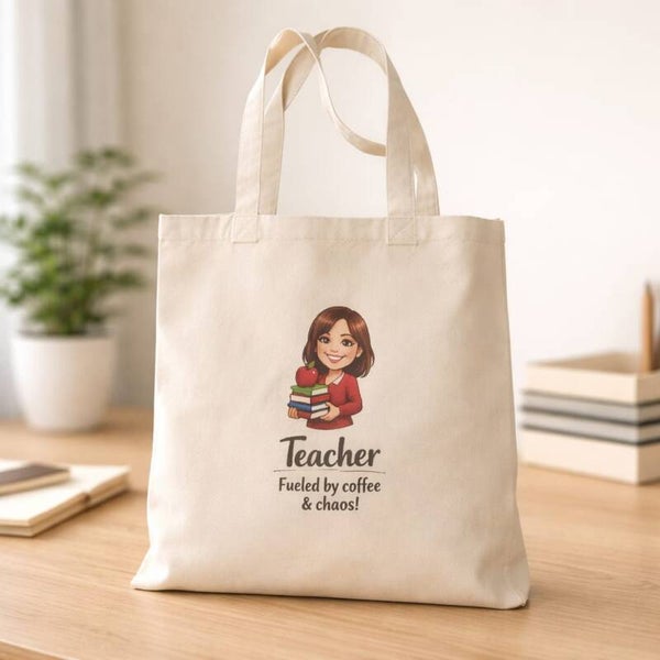 Teacher – “Fueled by Coffee & Chaos!” Tote Collection