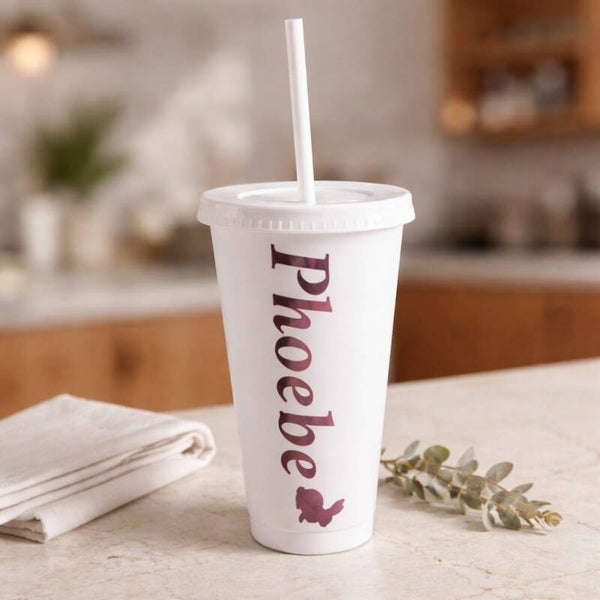 Personalised Cold Cup with Straw